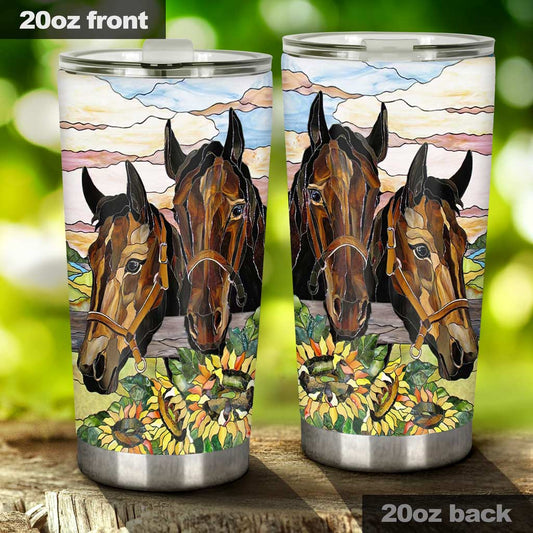 Majestic Horses Wood Print Horse Tumbler 0622