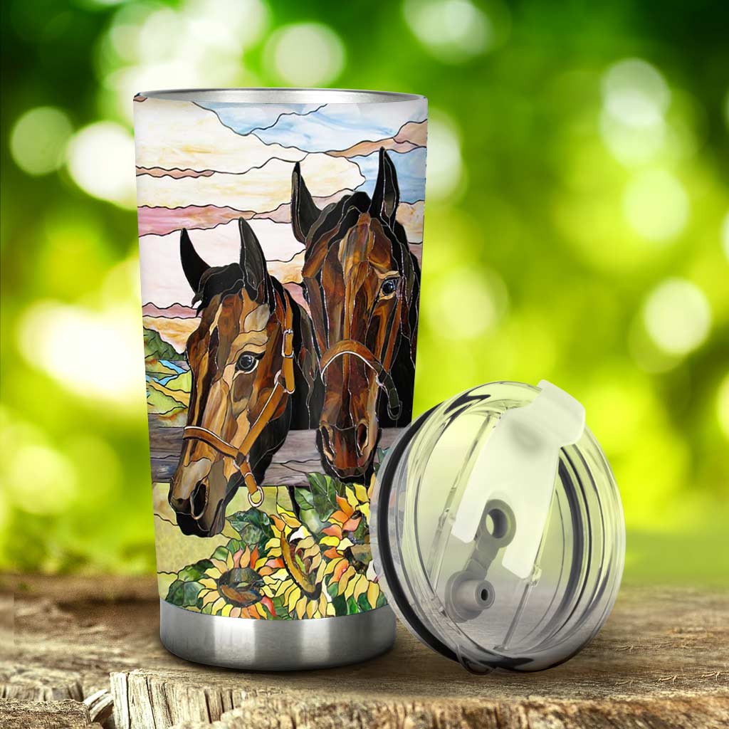 Majestic Horses Wood Print Horse Tumbler 0622