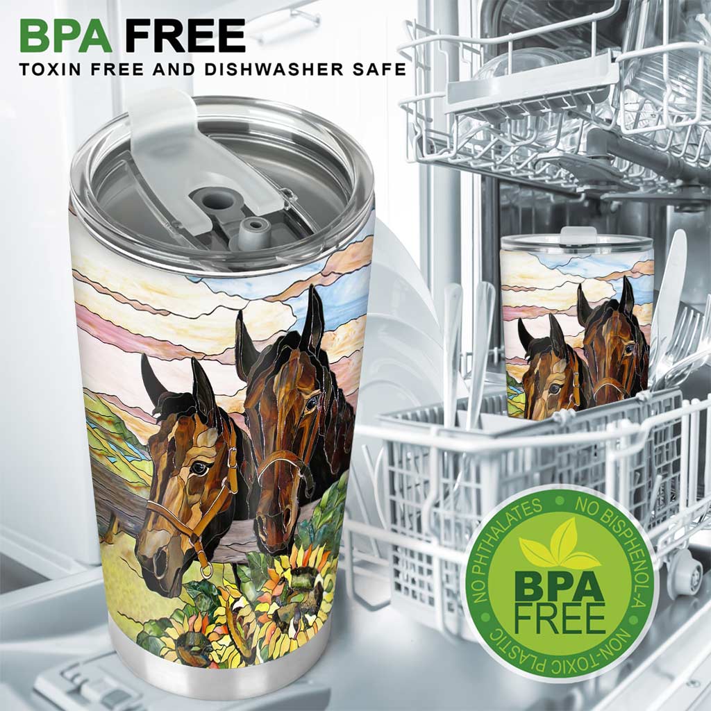 Majestic Horses Wood Print Horse Tumbler 0622