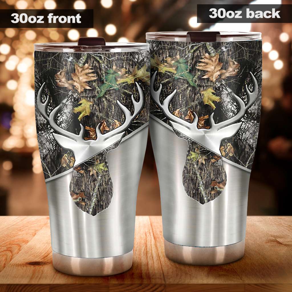 Hunting Metal Pattern Print Hunting Tumbler 0622