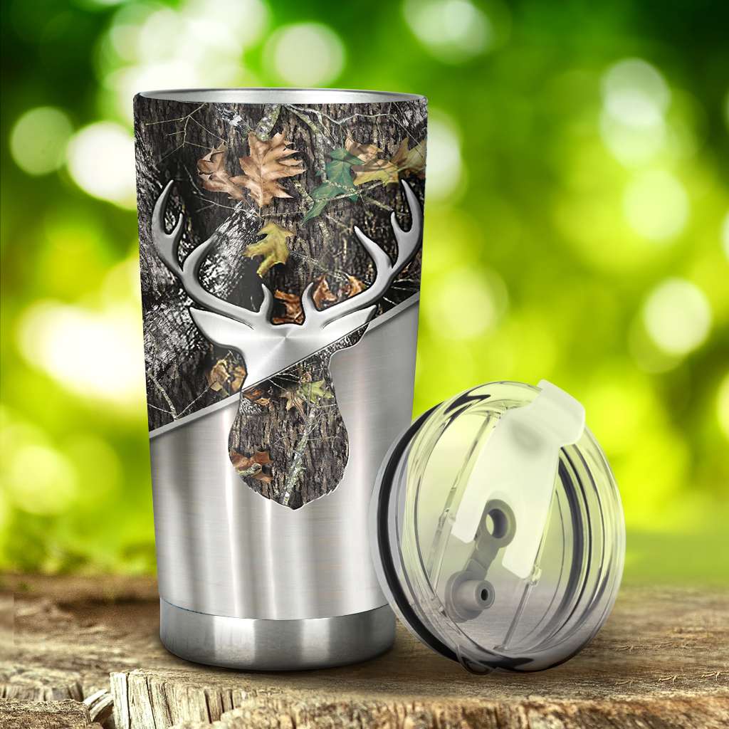 Hunting Metal Pattern Print Hunting Tumbler 0622