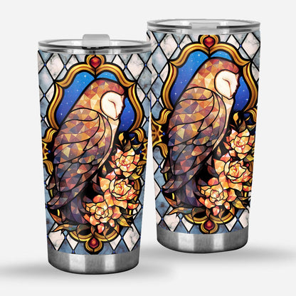 Majestic Owl Stained Glass Print Owl Tumbler 0622