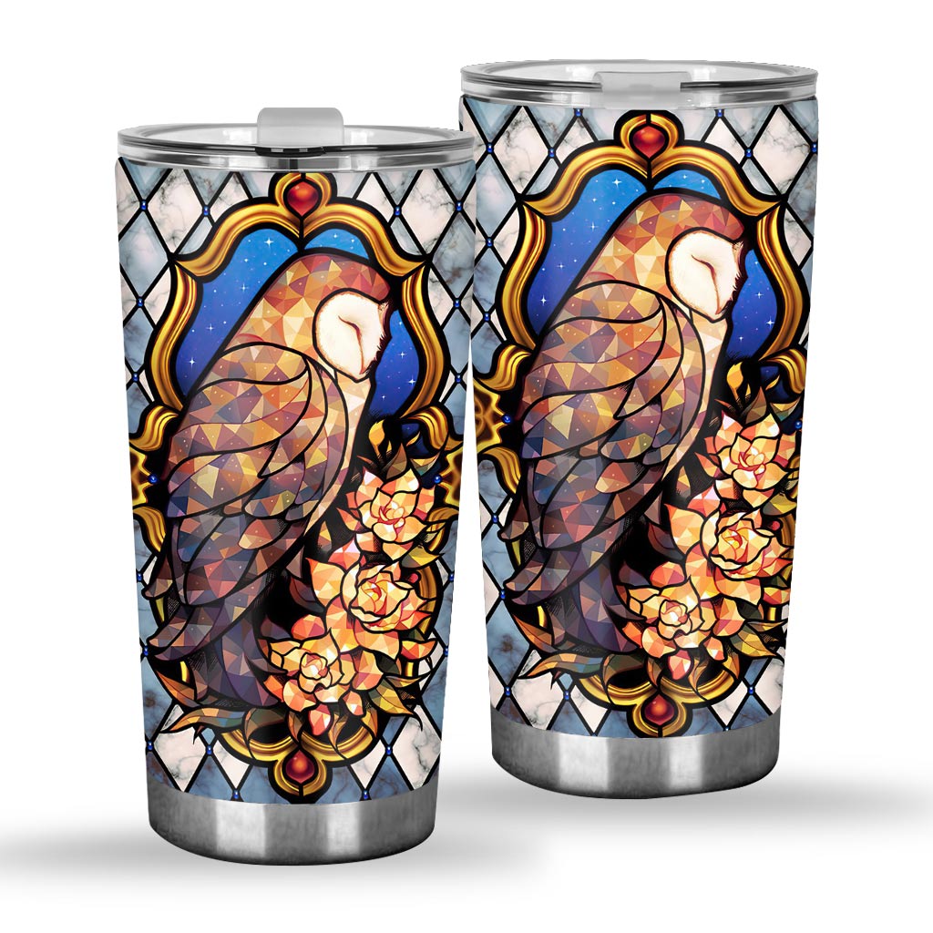 Majestic Owl Stained Glass Print Owl Tumbler 0622