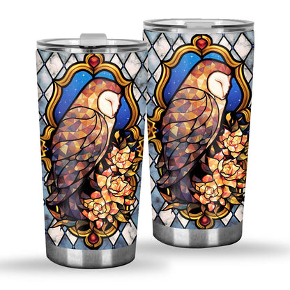 Majestic Owl Stained Glass Print Owl Tumbler 0622