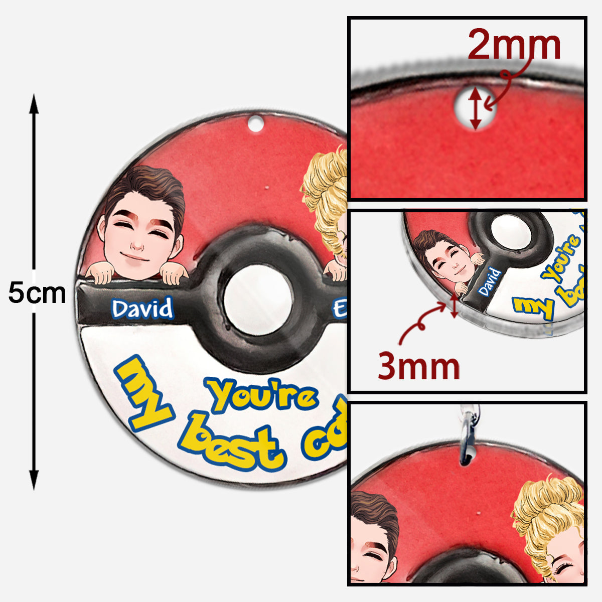 My Best Catch - Personalized Monster Trainer Keychain (Printed On Both Sides)