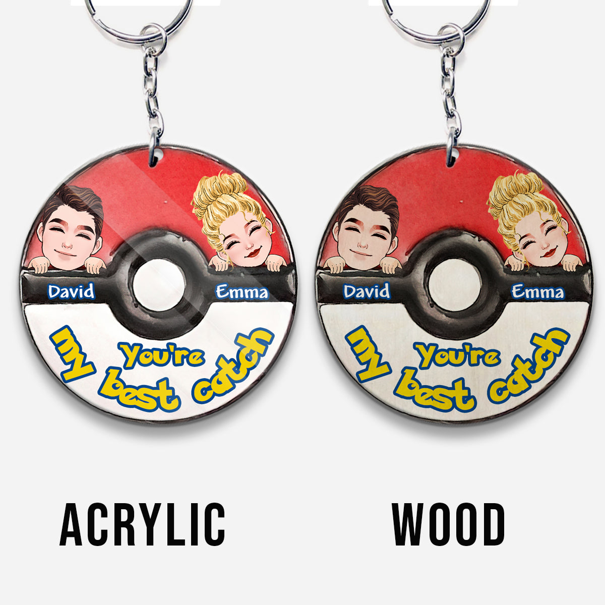 My Best Catch - Personalized Monster Trainer Keychain (Printed On Both Sides)