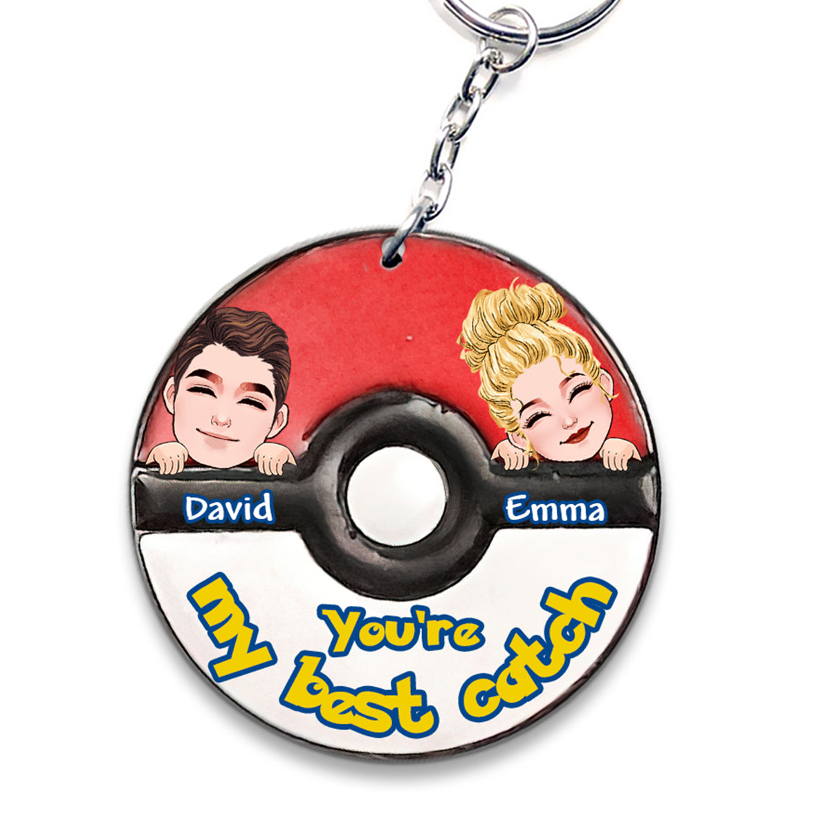 My Best Catch - Personalized Monster Trainer Keychain (Printed On Both Sides)