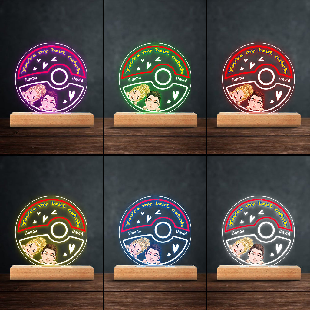 My Best Catch - Personalized Monster Trainer Shaped Plaque Light Base