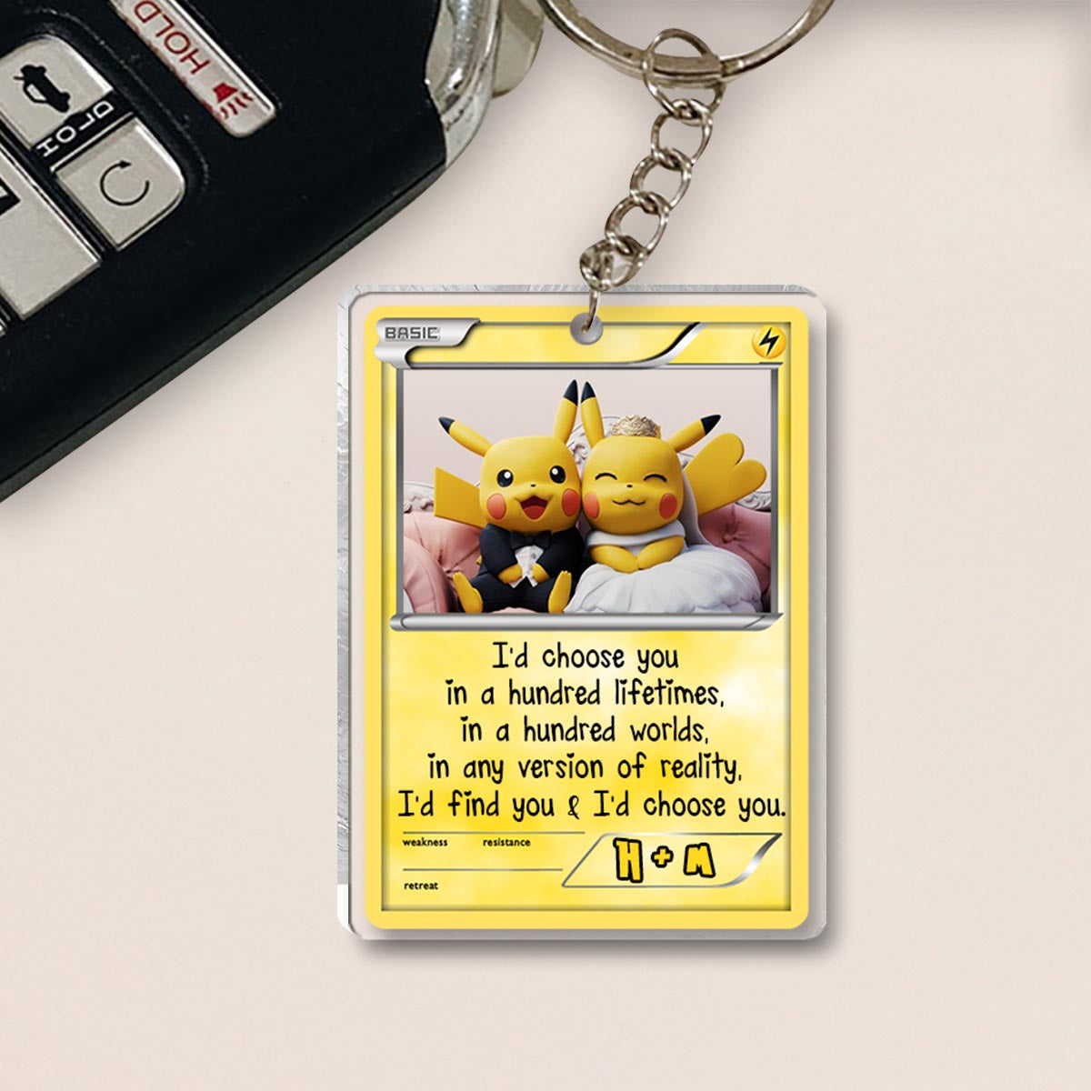 I Choose You - Personalized Monster Trainer Transparent Keychain