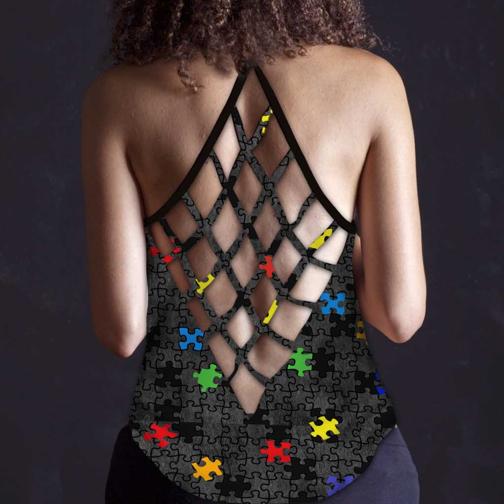 I See Your True Colors - Autism Awareness Cross Tank Top