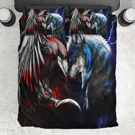 Wolf & Raven Couple - Dragon Bedding Set 0921