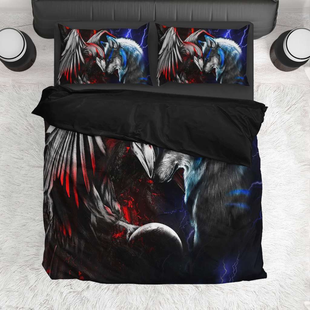 Wolf & Raven Couple - Dragon Bedding Set 0921