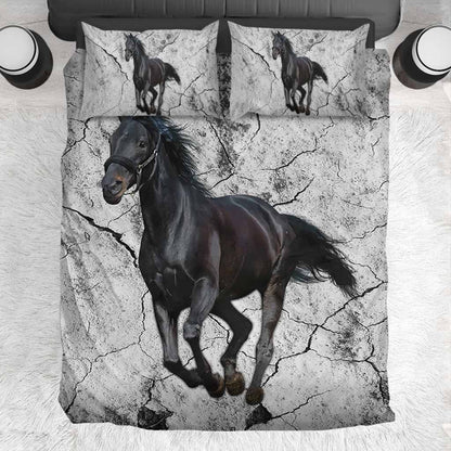 Black Horse - Horse Riding Lover - Horse Owner Bedding Set 0921