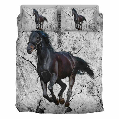 Black Horse - Horse Riding Lover - Horse Owner Bedding Set 0921