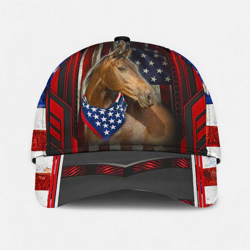 Horse US Flag - Horse Classic Cap 0921