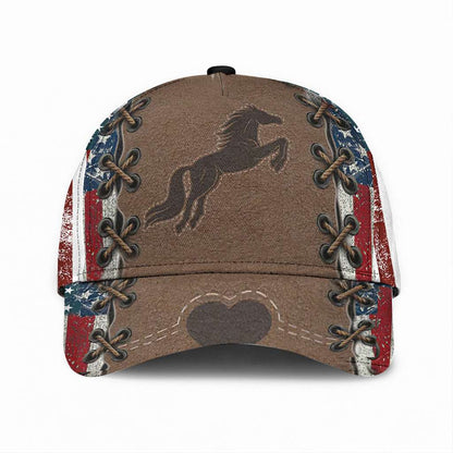 Horse US Flag - Horse Classic Cap 0921