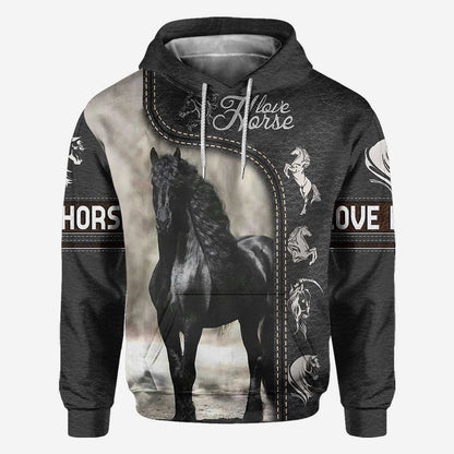 Black Horse Lover - All Over T-shirt and Hoodie 0921