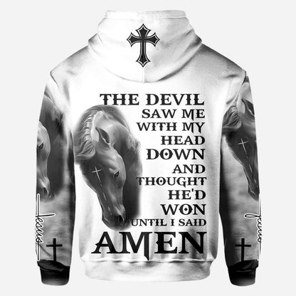 Horse and Jesus All Over T-shirt and Hoodie 0921