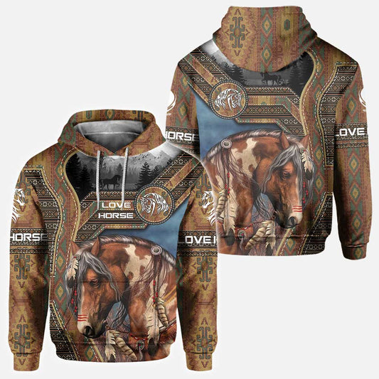 Love Native American Horse All Over T-shirt and Hoodie 0921