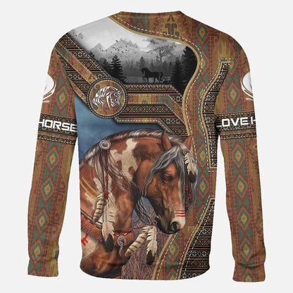 Love Native American Horse All Over T-shirt and Hoodie 0921