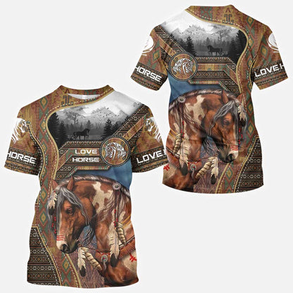 Love Native American Horse All Over T-shirt and Hoodie 0921