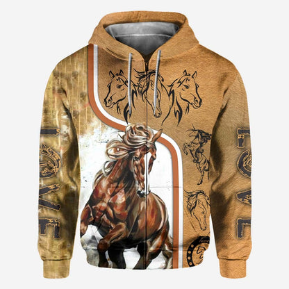 Love Strong Brown Horse All Over T-shirt and Hoodie 0921