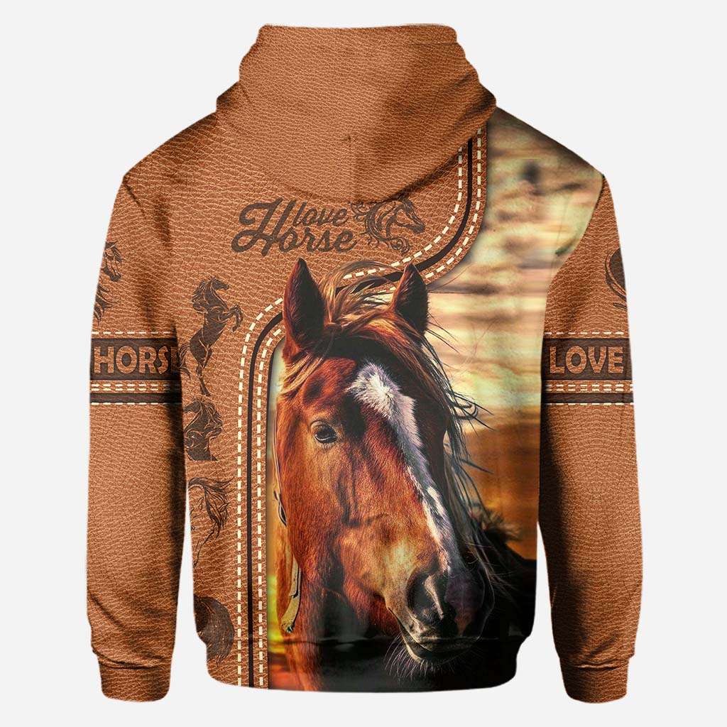 Horse Riding Lover - Horse All Over T-shirt and Hoodie With Leather Print 0921