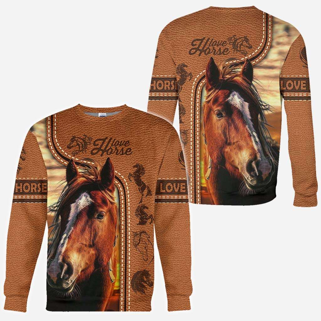 Horse Riding Lover - Horse All Over T-shirt and Hoodie With Leather Print 0921