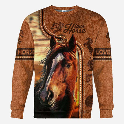 Horse Riding Lover - Horse All Over T-shirt and Hoodie With Leather Print 0921