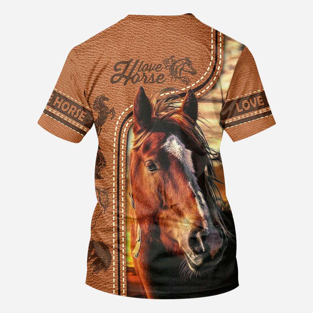 Horse Riding Lover - Horse All Over T-shirt and Hoodie With Leather Print 0921