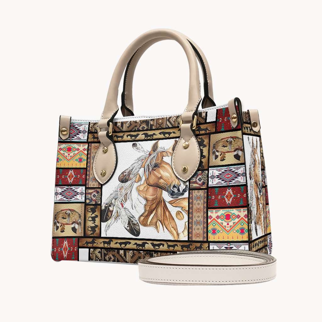 Horse Native American Horse - Horse Leather Handbag 0921