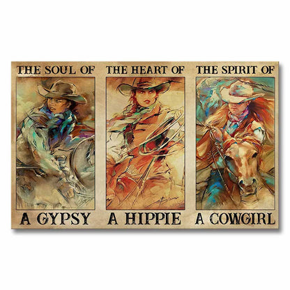 A Gypsy, A Hippie, A Cowgirl - Horse Poster 0921