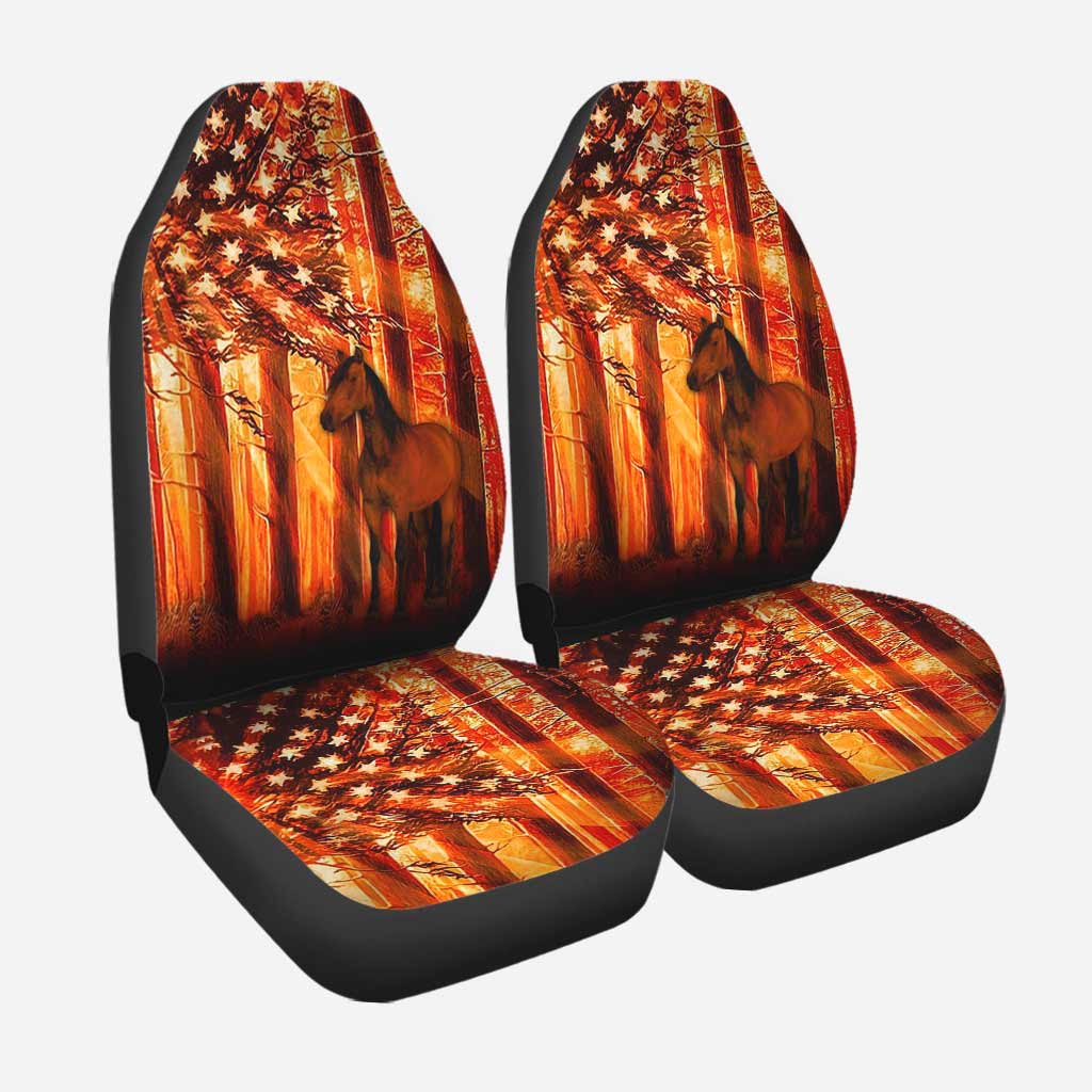 Horse American Flag Sunset - Horse Seat Covers 0921