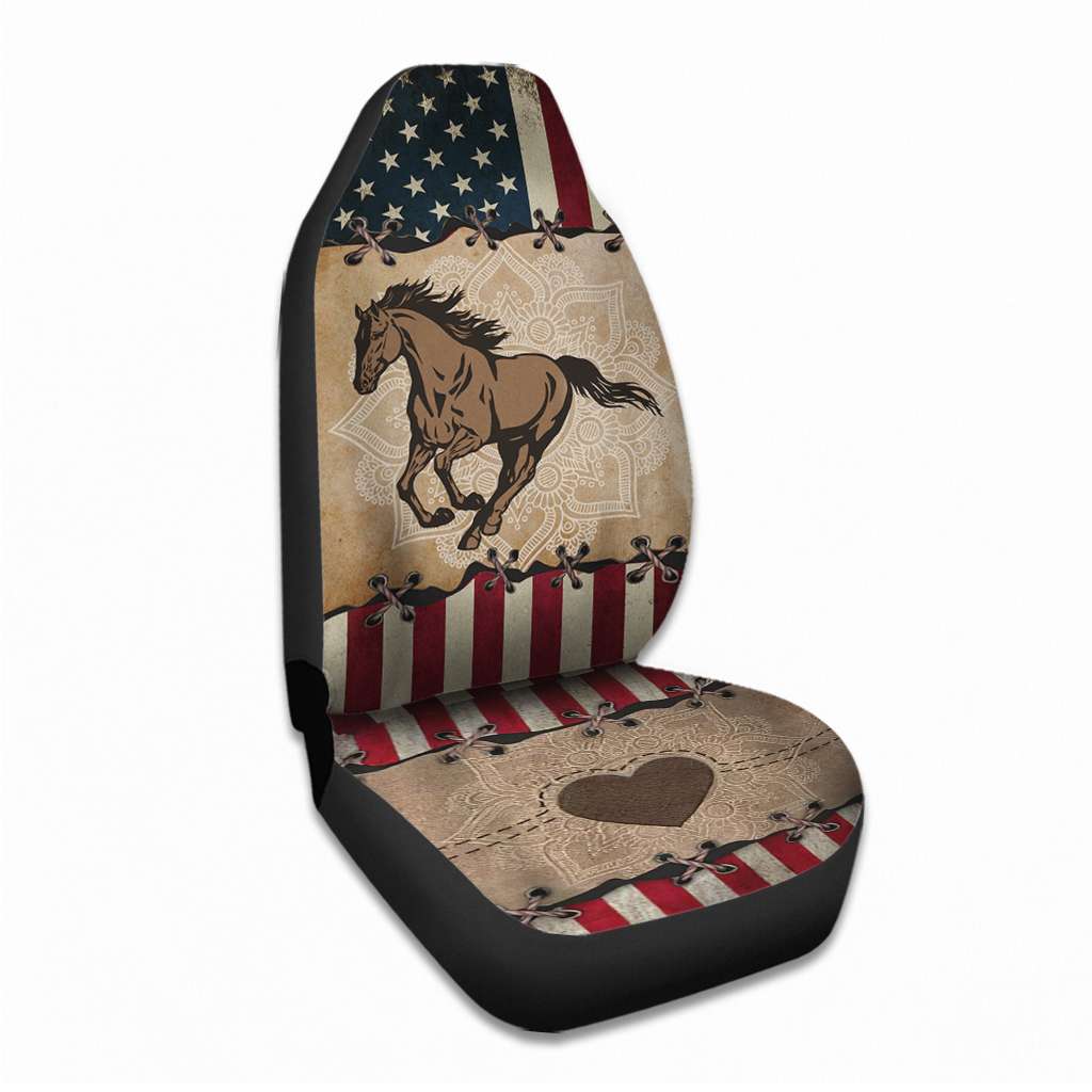 Horse America Flag - Horse Seat Covers 0921