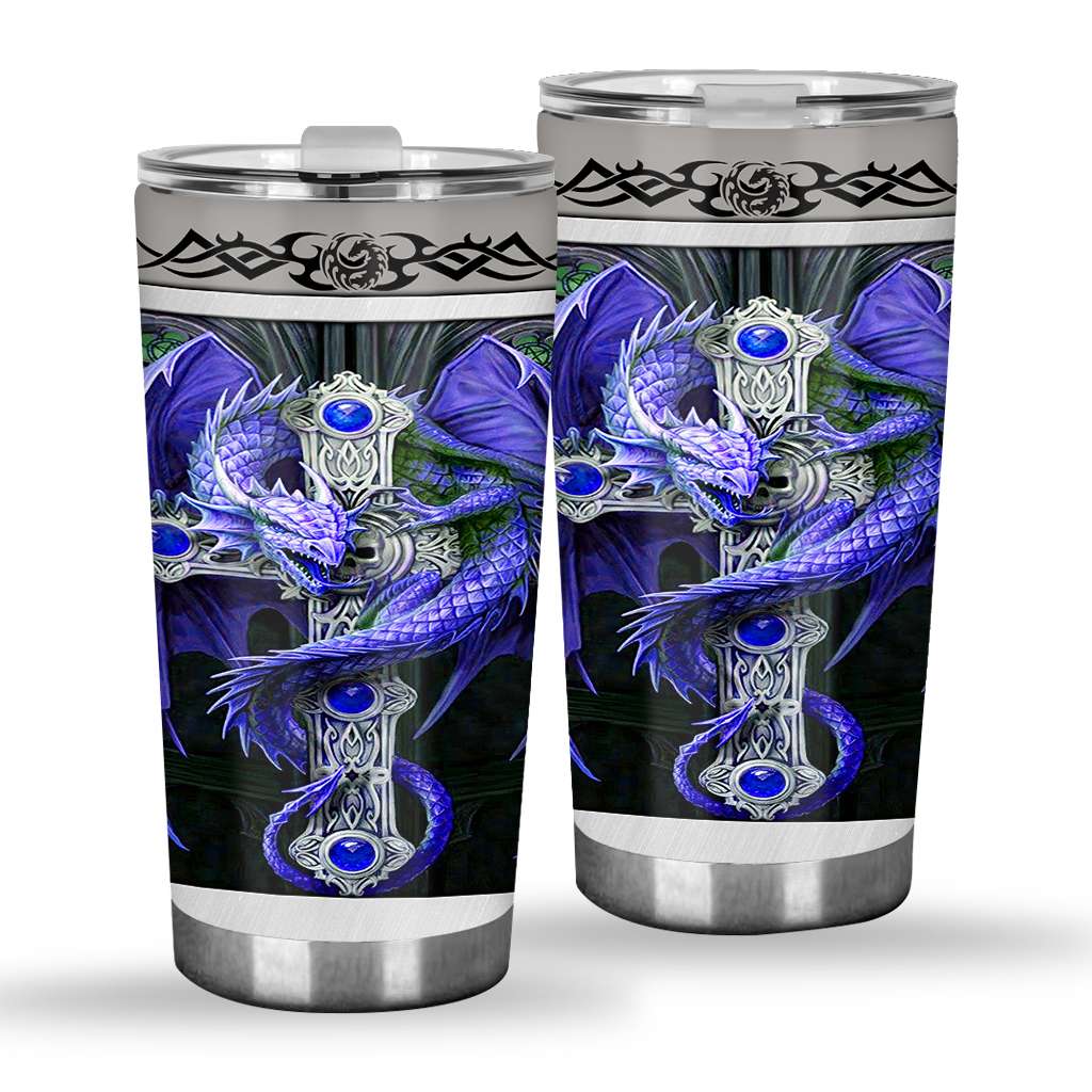 Blue Dragon & Dungeon Tattoo - Dragon Tumbler 0921