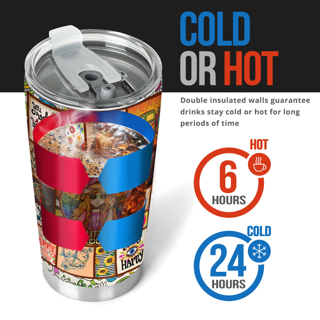 I'm Mostly Peace Love Light And A Little Go F Yourself-  Hippie Tumbler 0921