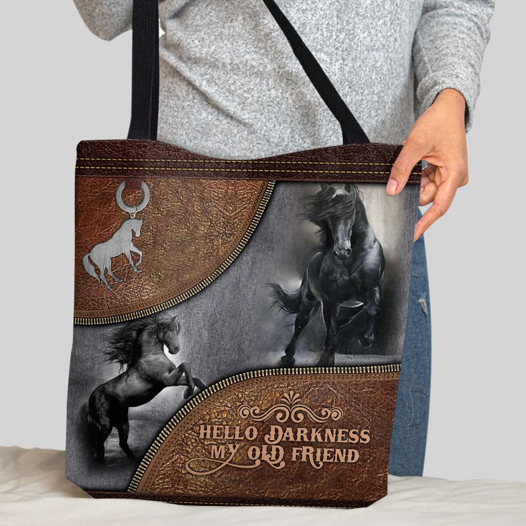 Hello Darkness My Old Friend - Horse Tote Bag 0921