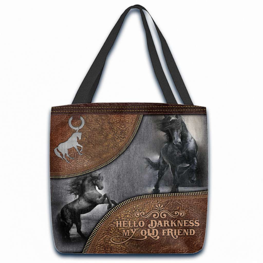 Hello Darkness My Old Friend - Horse Tote Bag 0921