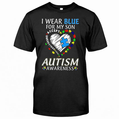 I Wear Blue For My Son - Autism Awareness T-shirt and Hoodie 0921