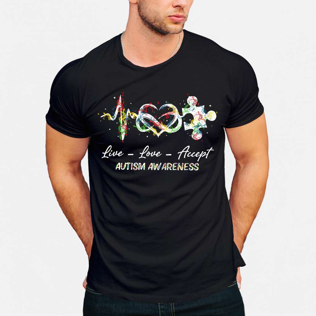 Live Love Accept - Autism Awareness T-shirt and Hoodie 0921