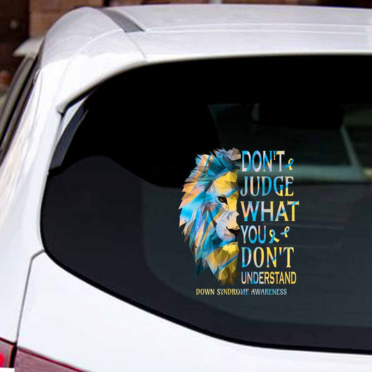 Don't Judge What You Don't Understand - Down Syndrome Awareness Decal Full