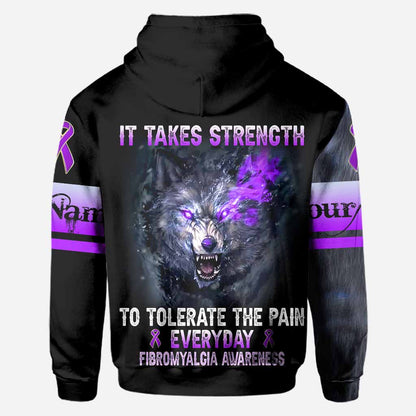 Fight Like A Warrior - Personalized Fibromyalgia Awareness All Over T-shirt and Hoodie