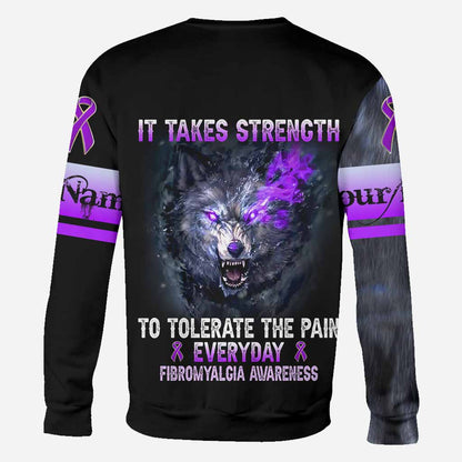 Fight Like A Warrior - Personalized Fibromyalgia Awareness All Over T-shirt and Hoodie