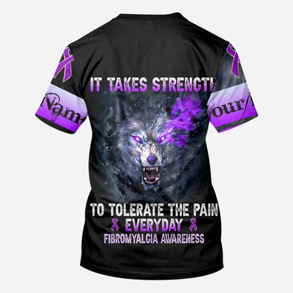 Fight Like A Warrior - Personalized Fibromyalgia Awareness All Over T-shirt and Hoodie