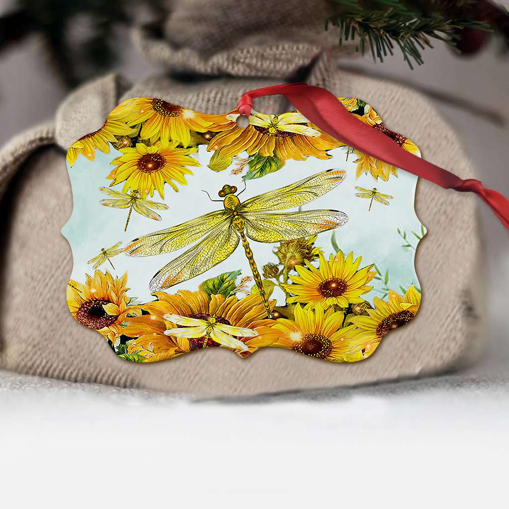 Dragonfly Sunflower - Dragonfly Ornament (Printed On Both Sides) 1022