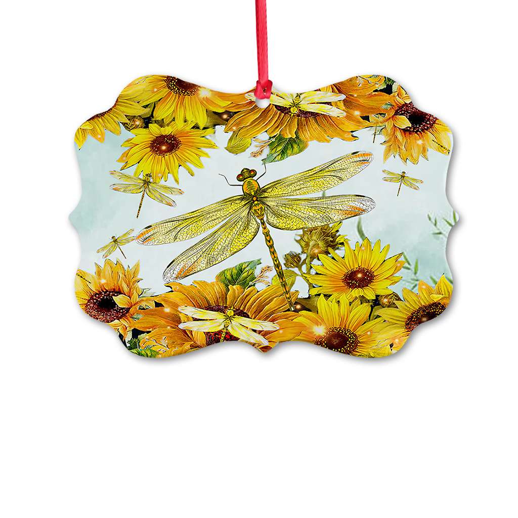 Dragonfly Sunflower - Dragonfly Ornament (Printed On Both Sides) 1022