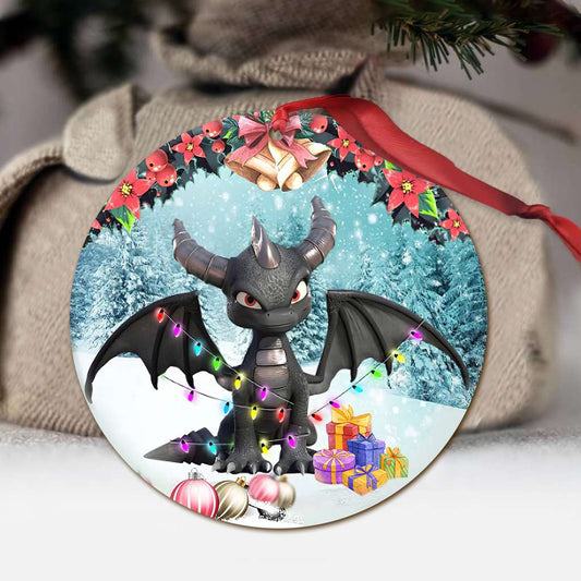 Is This Jolly Enough Black Dragon - Dragon Ornament (Printed On Both Sides) 1022