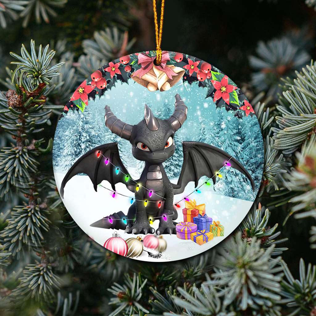 Is This Jolly Enough Black Dragon - Dragon Ornament (Printed On Both Sides) 1022