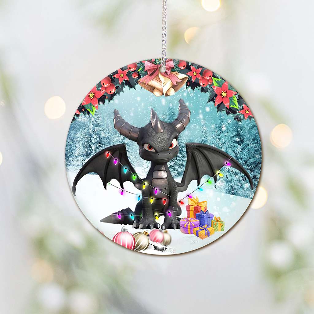 Is This Jolly Enough Black Dragon - Dragon Ornament (Printed On Both Sides) 1022