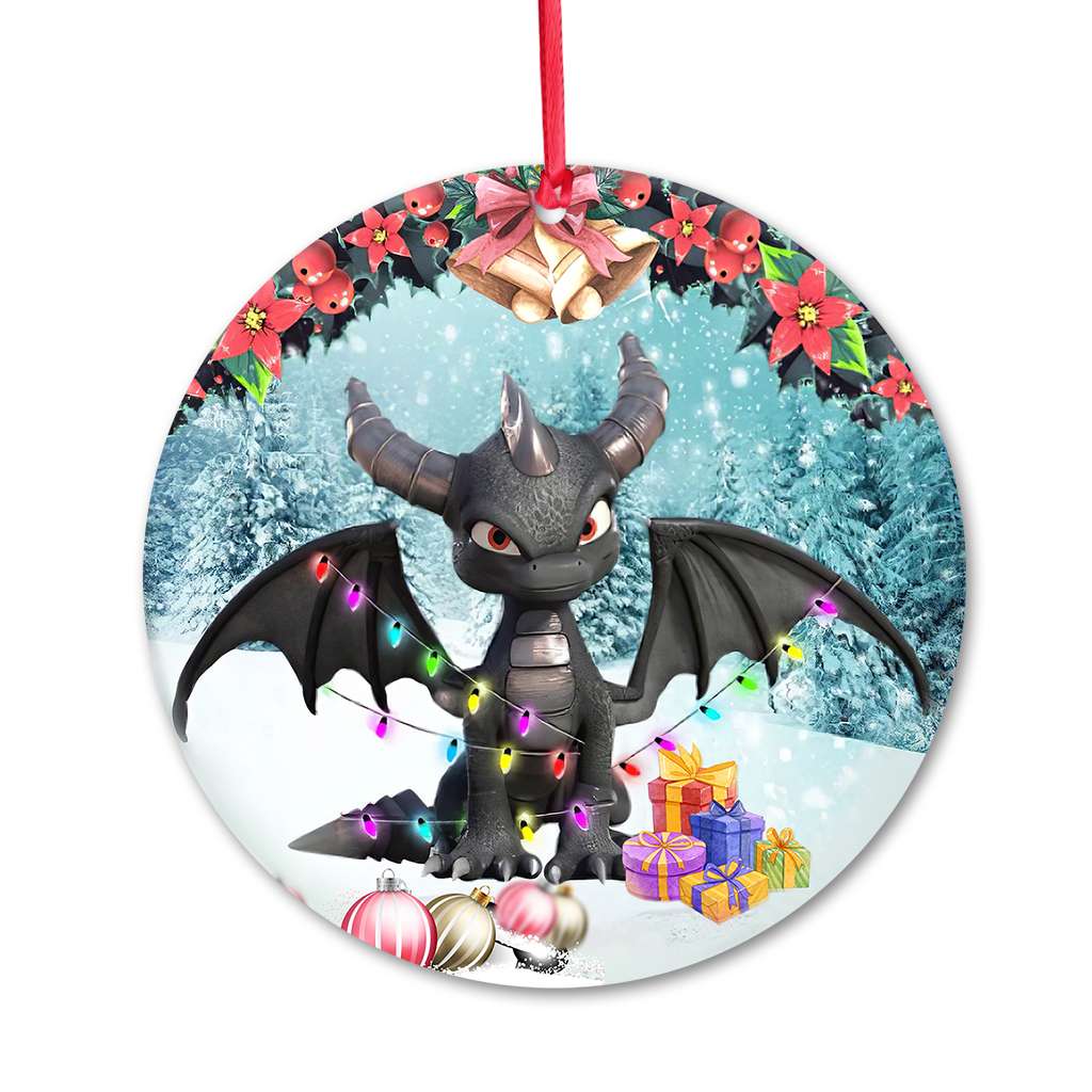 Is This Jolly Enough Black Dragon - Dragon Ornament (Printed On Both Sides) 1022